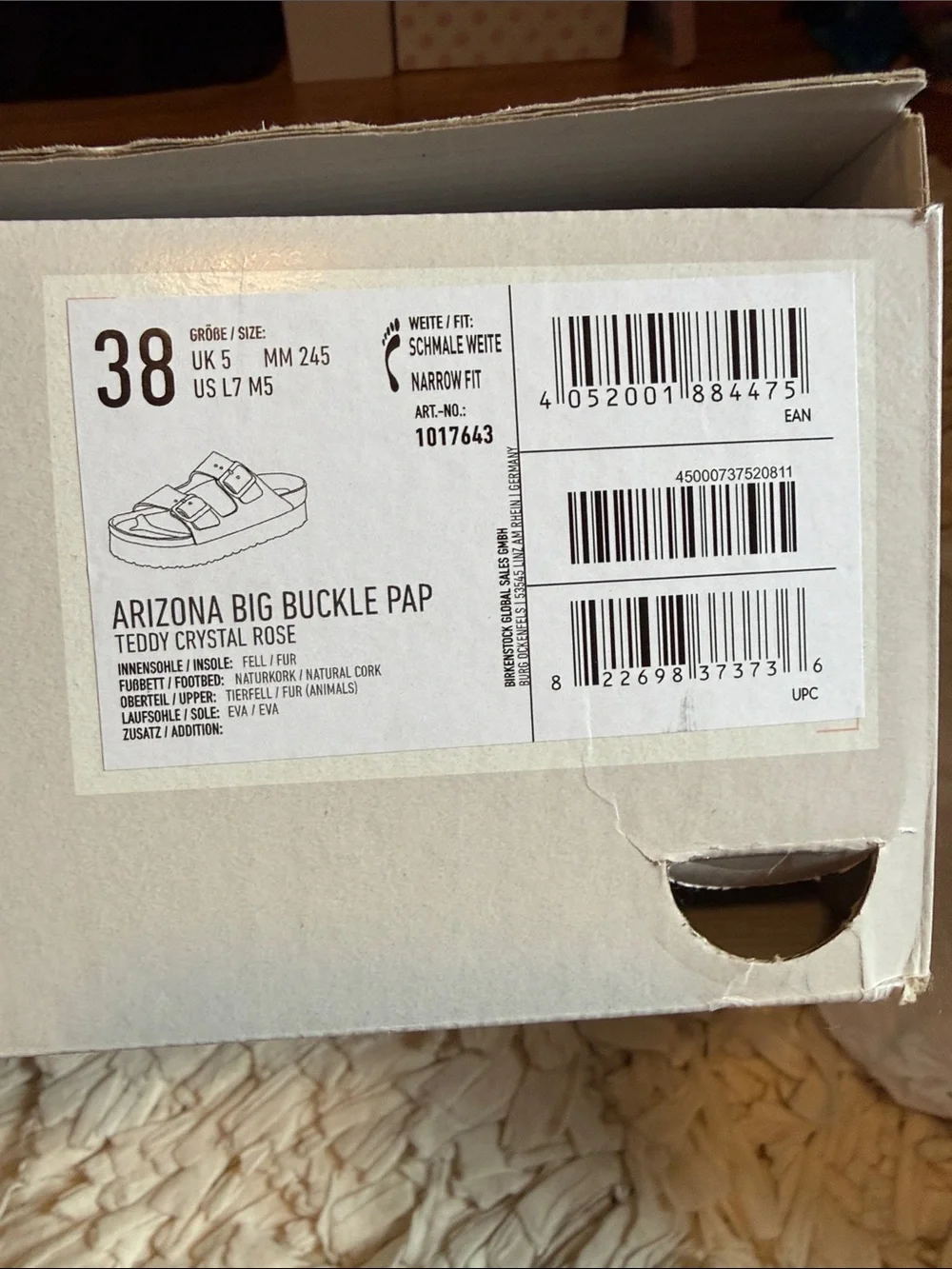 Birkenstock pink Arizona big buckle papillio teddy